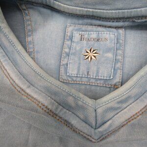 Thaddeus | Vintage Wash Long Sleeve Henley Shirt | L | Y2K Aesthetic